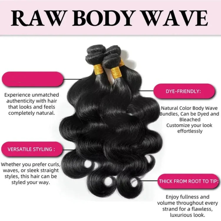 42 Inch Body Wave Human Hair Bundles Natural Black Brazilian Virgin Hair Weave 12A Unprocessed Real Human Hair Extensions Full T