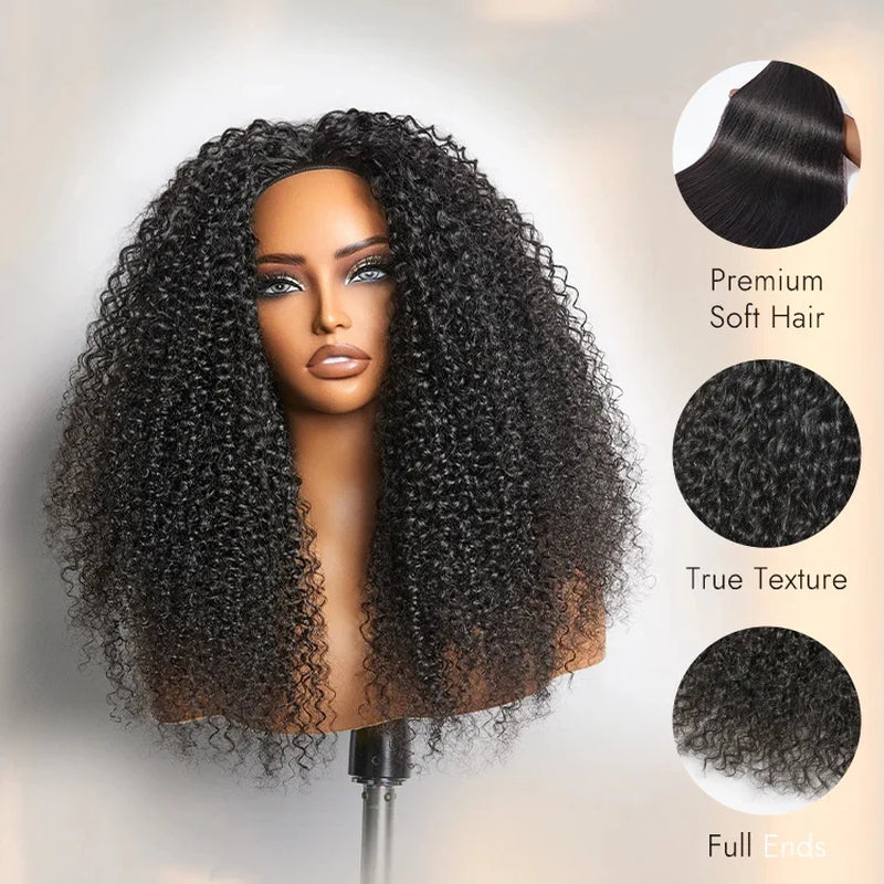 Tedhair Wear and Go 180% Density Half Wig Messy Curly