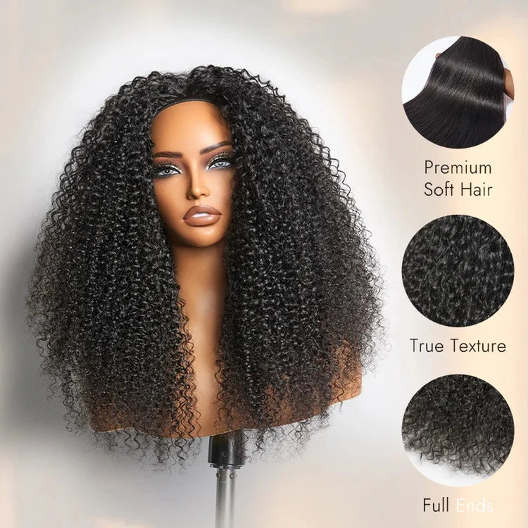 Tedhair Wear and Go 180% Density Half Wig Messy Curly