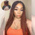 Tedhair 28 Inches 4X4 Black to Orange Ends Box Braids Lace Closure Wigs 200% Density-100% Handmade