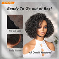 Tedhair 150% Density Trendy Short Cut Minimalist HD Lace Glueless Side Part Wig Kinky Curly