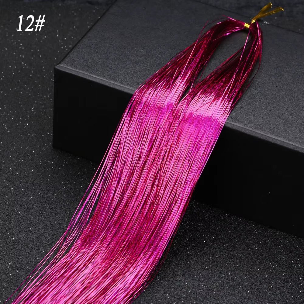 Sparkle Synthetic Hair Tinsel Extensions Bling Glitter Strands