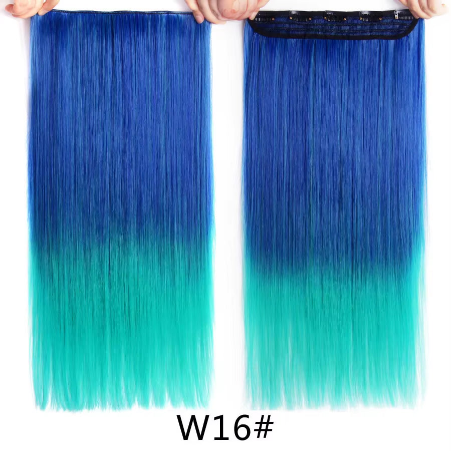 Favourite Long Wavy Synthetic Clip-In Hair Extensions 5 Clips