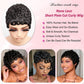 Short Curly Pixie Cut 13x4 Lace Front 100% Human Hair Wigs for Black Woman