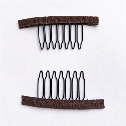 50Pcs Wig Combs to Secure Wig 4-7Teeth Wig Comb Wig Clips with Cloth for Making Wig Caps Steel Material Clips Combs
