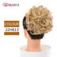 HUAYA Curly Chignon Messy Bun Updo Clip in Hair Piece Extensions Wiht Hairpins Elastic Band Synthetic Hair Bun Black Blonde