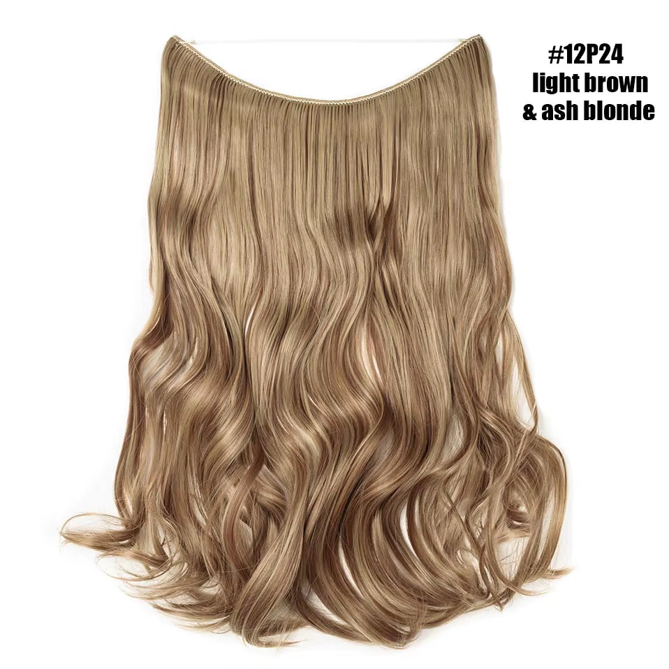 Synthetic Invisible Wire Hair Extensions Secret Fish Line Hairpiece