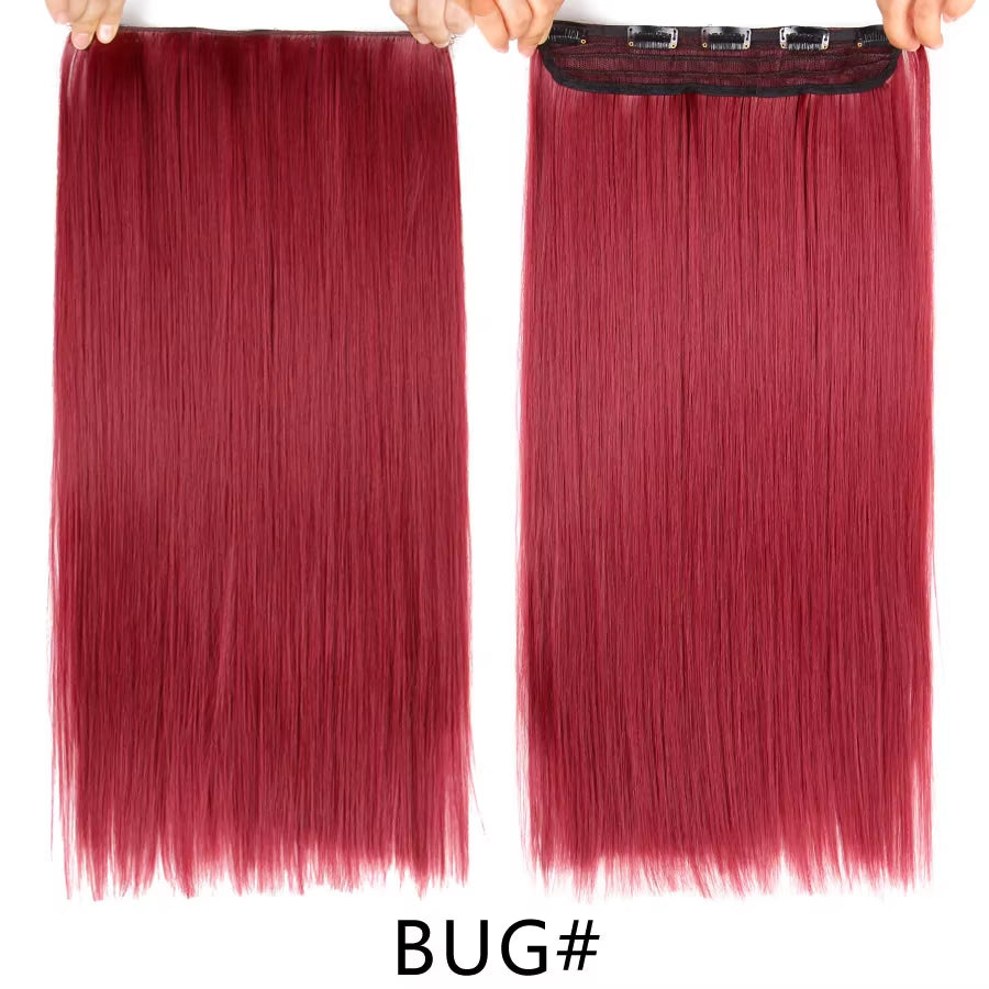 Favourite Long Wavy Synthetic Clip-In Hair Extensions 5 Clips