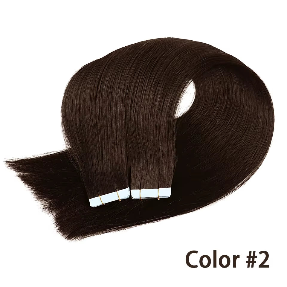 Straight Seamless Tape-In Human Hair Extensions 50G 20 Pcs