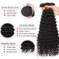 Deep Wave Human Hair Bundles 30 Inch Burmese Raw Hair Weave Bundles Sew in Hair Extensions 3 4 Bundles Curly Virgin Hair Weft