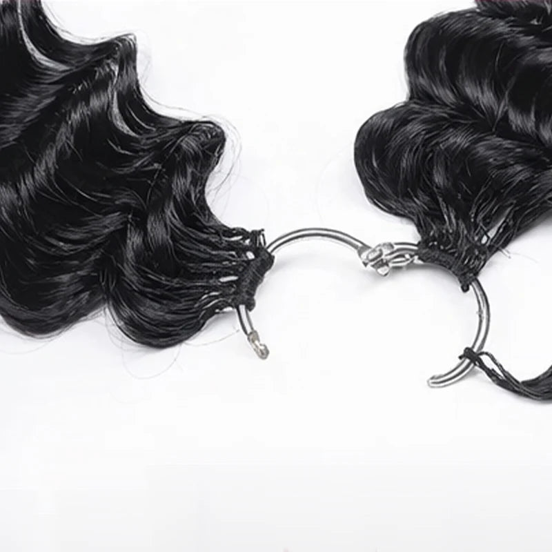Tedhair Miracle Knots Human Feather Crochet Hair Deep Wave with No Spiral Ends - Pre-Separated Knotless Crochet Braids for Seamless Blending