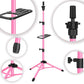 50 Inch Adjustable Wig Tripod Stand with Tool Tray for Hairdressing Training - Pink