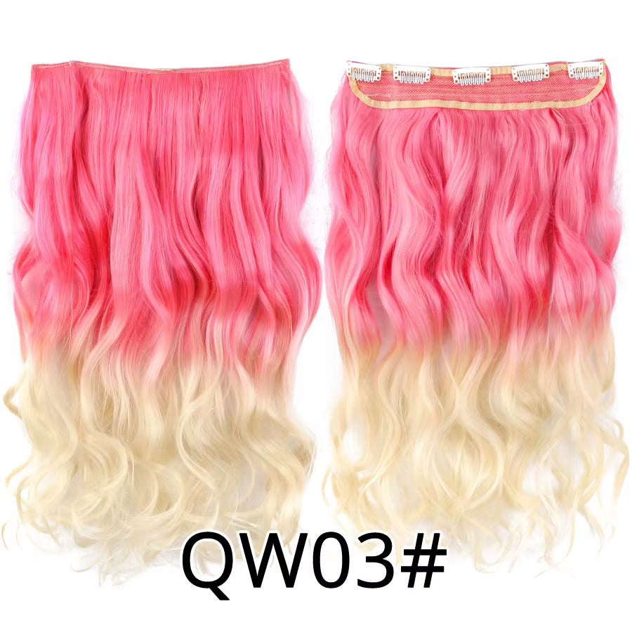 Favourite Long Wavy Synthetic Clip-In Hair Extensions 5 Clips
