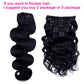 Body Wave Clip in Hair Extensions 100% Human Hair with Double Weft Brazilian Clip in 8Pcs 120G for Black Woman Clip Ins Hair 