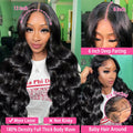 20 Inch Body Wave Lace Front Wigs Human Hair 180% Density, Glueless Wigs Human Hair 13X4 HD Lace Frontal Wigs Human Hair for Women Pre Plucked with Baby Hair Body Wave Human Hair Wig
