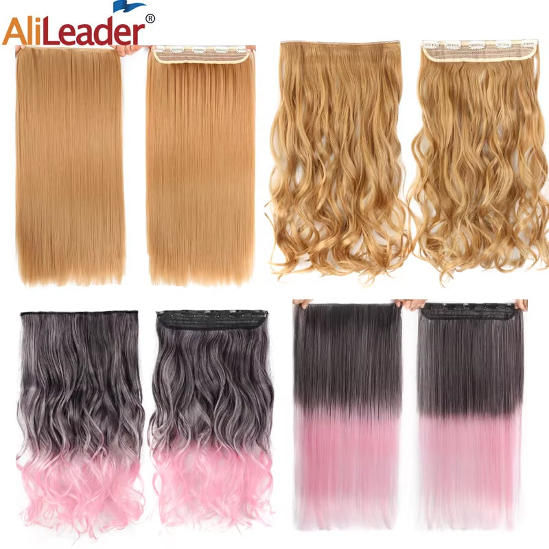 Favourite Long Wavy Synthetic Clip-In Hair Extensions 5 Clips