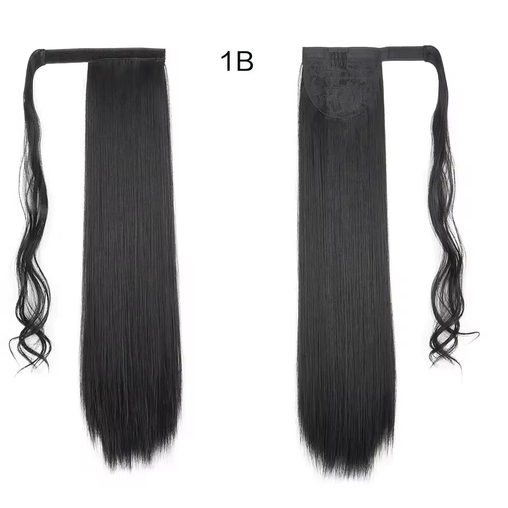 23-Inch Long Straight Wrap-Around Synthetic Ponytail Extension