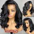Brazilian Body Wave Short Bob Wigs 13X4 Transparent Lace Front Wig Human Hair Wigs Loose Body Wave Wig for Black Women 180%