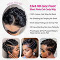 Short Curly Pixie Cut 13x4 Lace Front 100% Human Hair Wigs for Black Woman