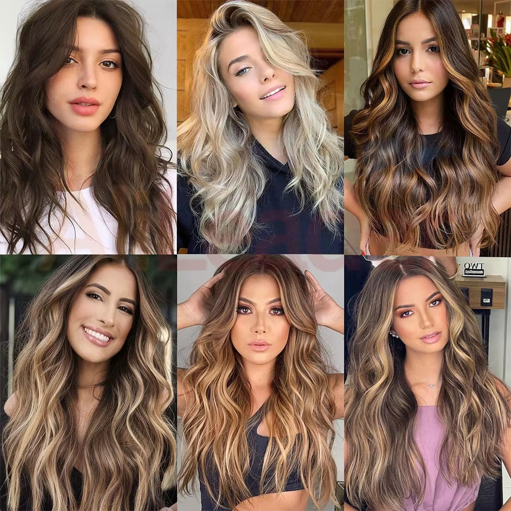 Long Wavy Synthetic Clip-In Hair Extensions 4Pcs Set