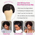 Short Curly Pixie Cut 13x4 Lace Front 100% Human Hair Wigs for Black Woman