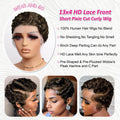 Short Curly Pixie Cut 13x4 Lace Front 100% Human Hair Wigs for Black Woman