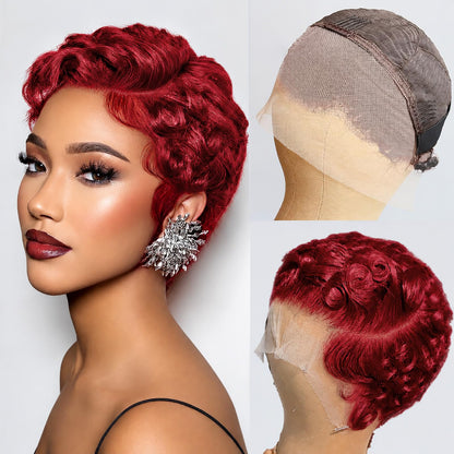 Short Curly Pixie Cut 13x4 Lace Front 100% Human Hair Wigs for Black Woman