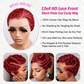 Short Curly Pixie Cut 13x4 Lace Front 100% Human Hair Wigs for Black Woman