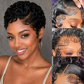 Short Curly Pixie Cut 13x4 Lace Front 100% Human Hair Wigs for Black Woman