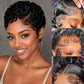 Short Curly Pixie Cut 13x4 Lace Front 100% Human Hair Wigs for Black Woman