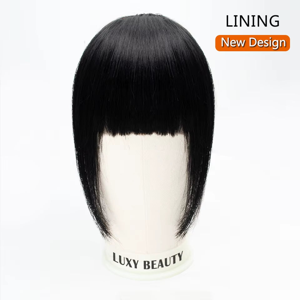 Human Hair Clip-In Bangs 3D Blunt Cut Extensions