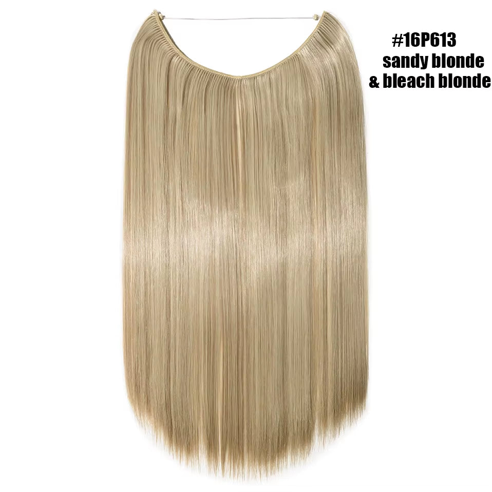 Synthetic Invisible Wire Hair Extensions Secret Fish Line Hairpiece