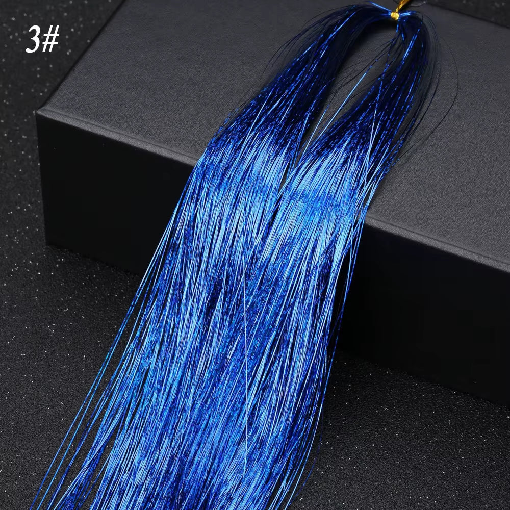 Sparkle Synthetic Hair Tinsel Extensions Bling Glitter Strands