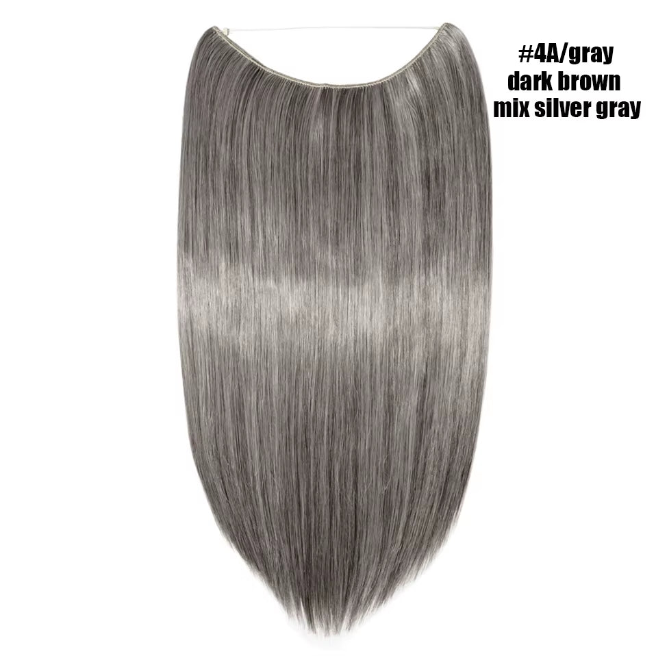 Synthetic Invisible Wire Hair Extensions Secret Fish Line Hairpiece