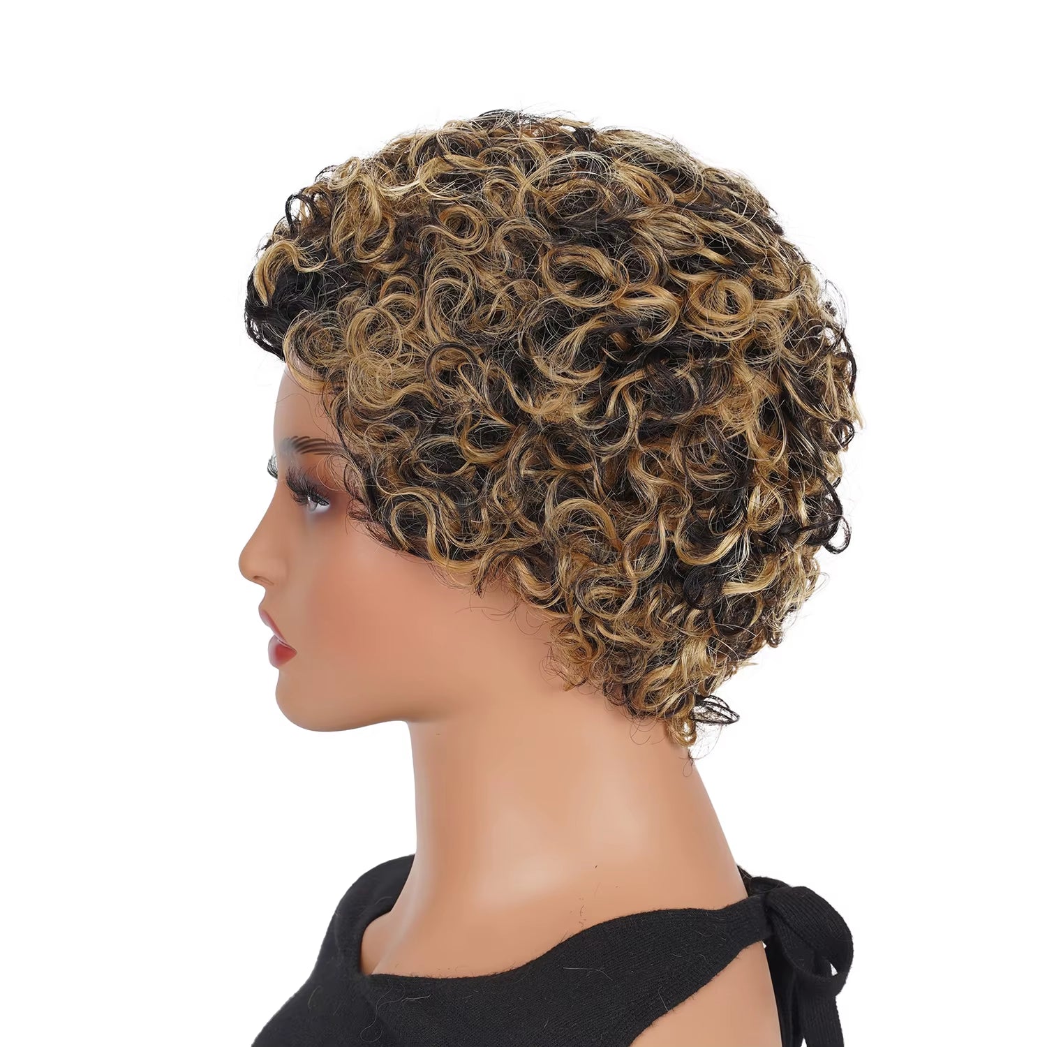 Short Pixie Cut Curly Brazilian Human Hair Wig