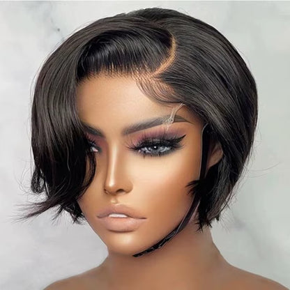 Short Pixie Cut Straight Brazilian Transparent Lace Wig