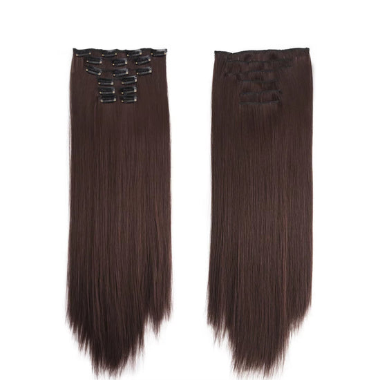 24-Inch Synthetic Clip-In Hair Extensions 6Pcs Straight Hairpieces