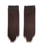 24-Inch Synthetic Clip-In Hair Extensions 6Pcs Straight Hairpieces