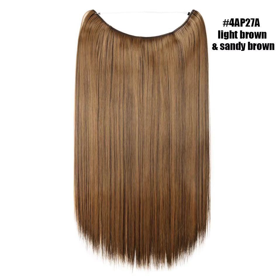 Synthetic Invisible Wire Hair Extensions Secret Fish Line Hairpiece