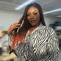 Tedhair 28 Inches 4X4 Black to Orange Ends Box Braids Lace Closure Wigs 200% Density-100% Handmade