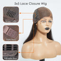 Tedhair 150% Density 5X5 Glueless Lace Closure Bob Wig Straight