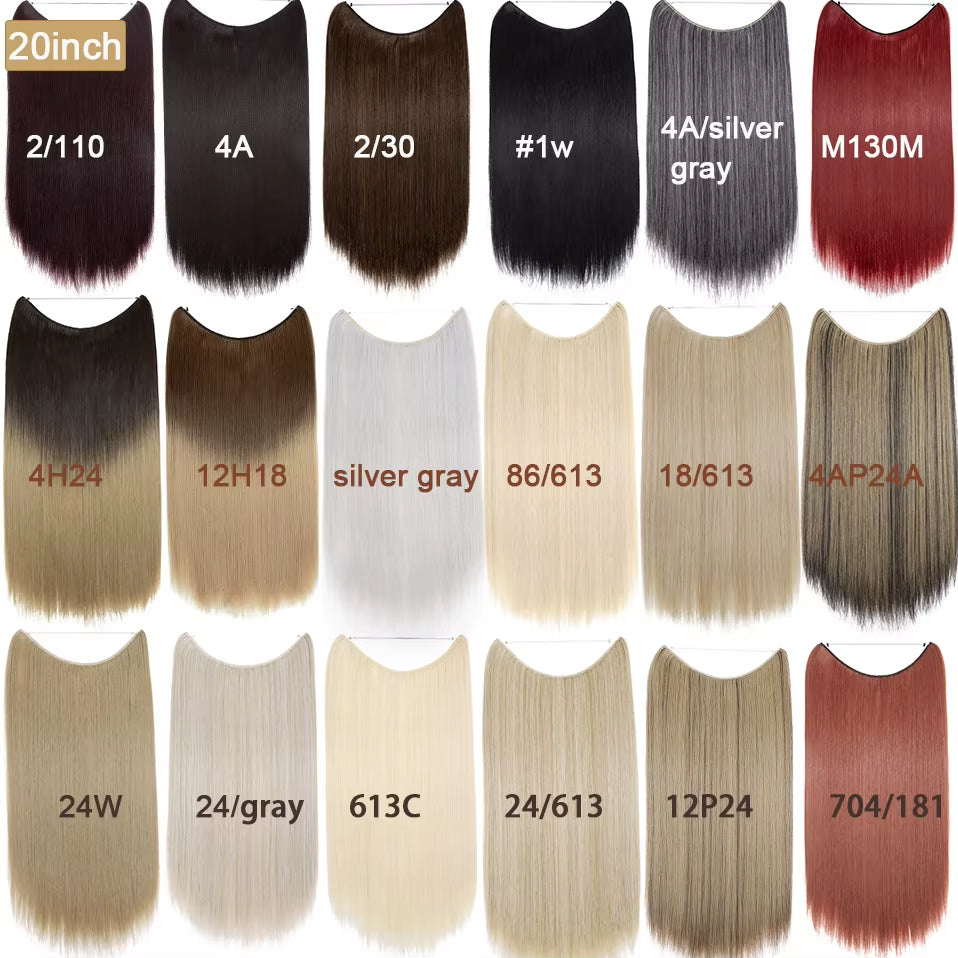 Synthetic Invisible Wire Hair Extensions Secret Fish Line Hairpiece