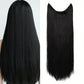 Long Straight Synthetic Hair Extension Invisible Fishing Line