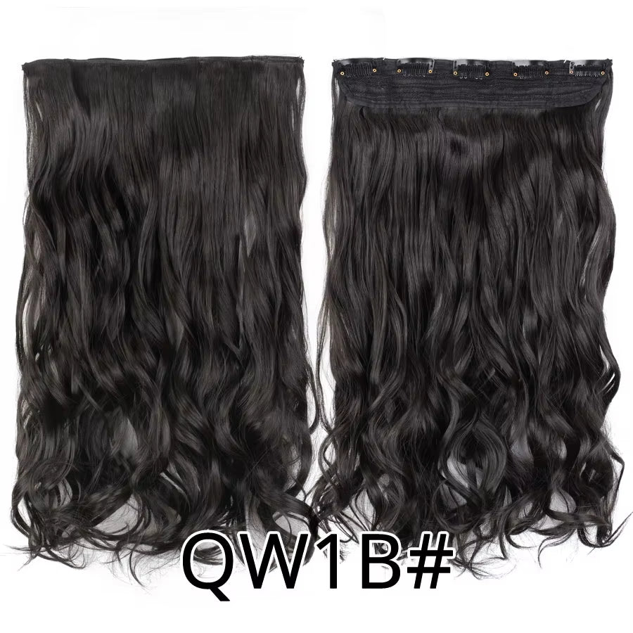 Favourite Long Wavy Synthetic Clip-In Hair Extensions 5 Clips