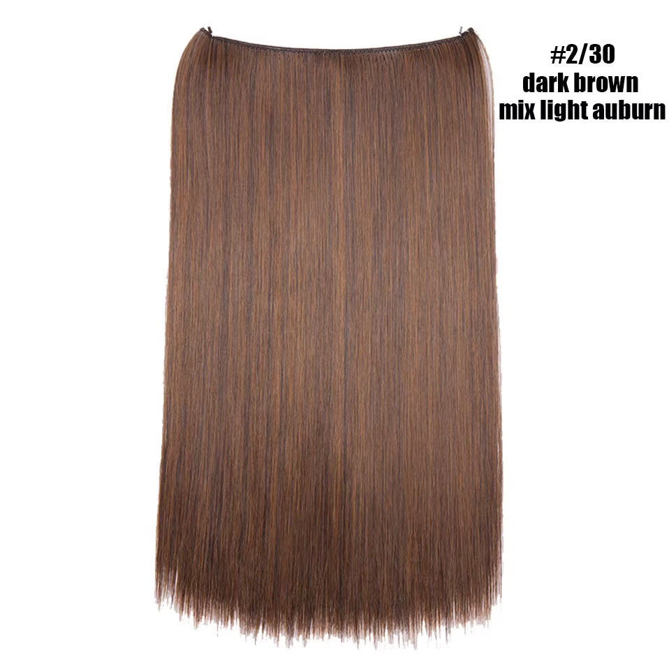 Synthetic Invisible Wire Hair Extensions Secret Fish Line Hairpiece