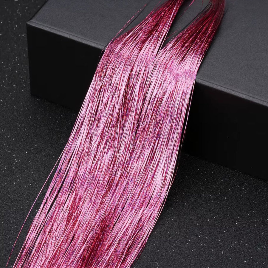 Sparkle Synthetic Hair Tinsel Extensions Bling Glitter Strands
