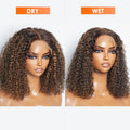 Tedhair 150% Density 5X5 Closure Lace Wig Kinky Curly 14 Inch