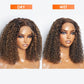 Tedhair 150% Density 5X5 Closure Lace Wig Kinky Curly 14 Inch