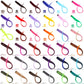 Lupu Synthetic Long Straight Rainbow Highlight Colored Hair Extensions Clip in Fake Hair Pieces for Women Heat Resistant