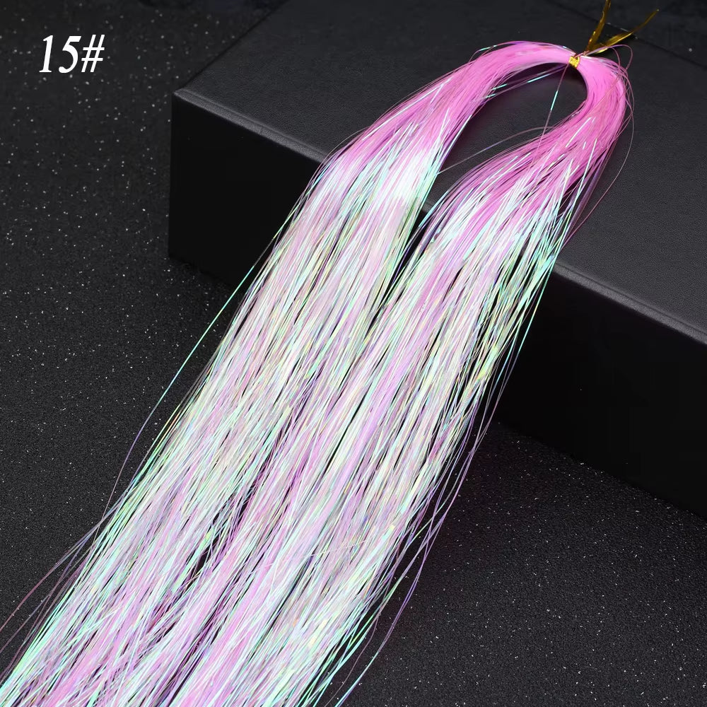 Sparkle Synthetic Hair Tinsel Extensions Bling Glitter Strands